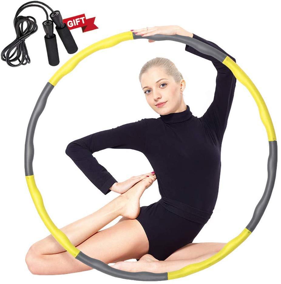 Auoxer Fitness Exercise Weighted Hoola Hoop - Detachable & Adjustable for Fat Burning Workout