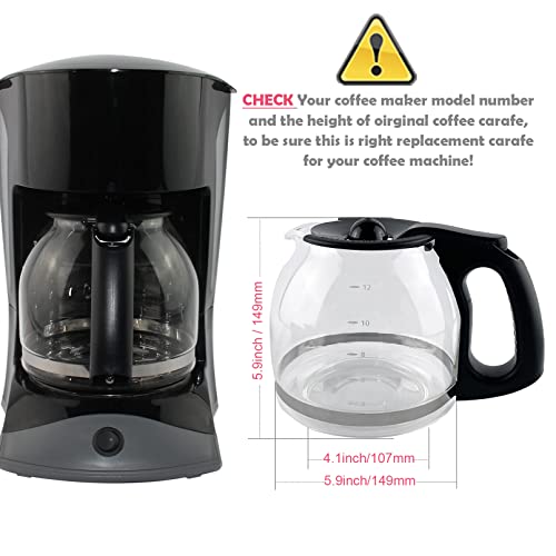 Cestlaive 12-Cup Replacement Coffee Carafe for Mr. Coffee, Sunbeam, and Oster Coffee Makers
