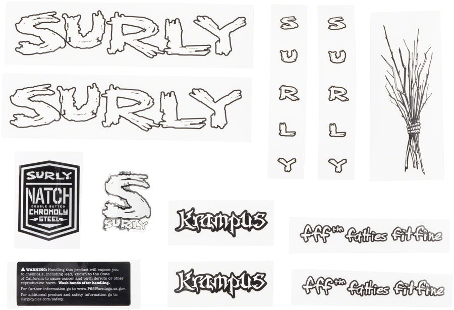 Surly Krampus Decal Set - Frame Stickers for Repair and Customization