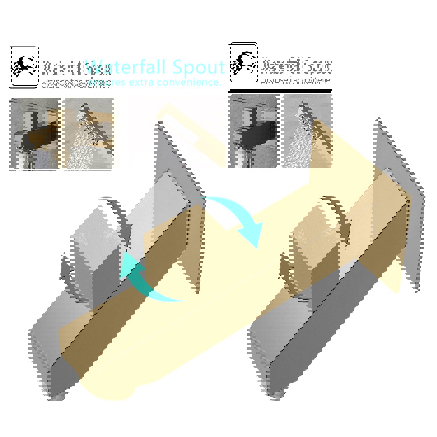 ARIAL Rainfall Waterfall Wall Mounted Thermostatic LED Music Shower System