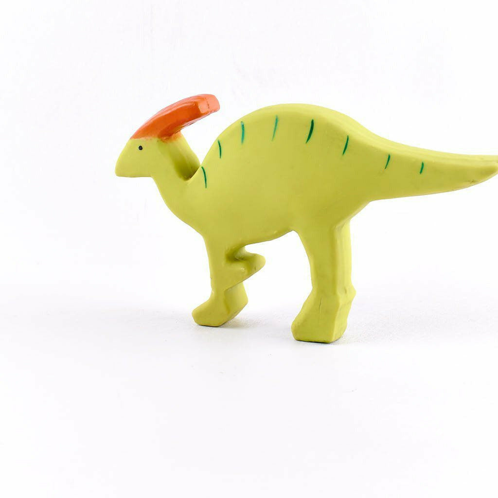 Tikiri Baby Parasaurolophus Rubber Toy - Safe & Natural Dinosaur Teether for Toddlers