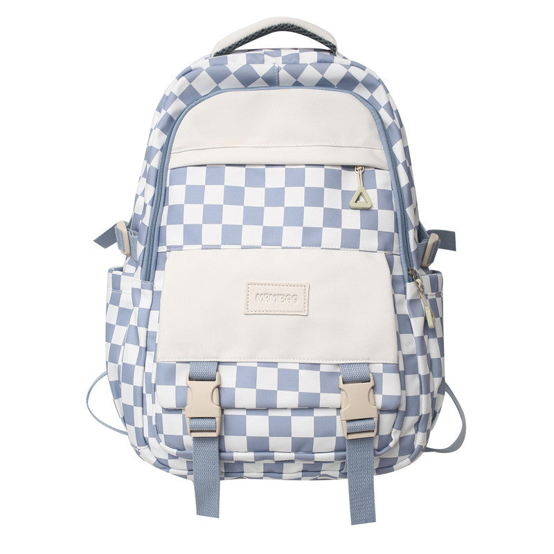 Large Capacity Checkered Student Backpack