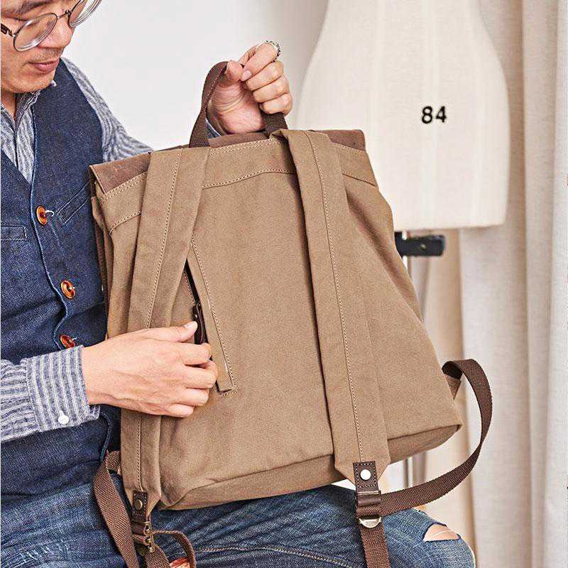 Canvas Mens Cool Backpack - Durable Travel & School Bag for Men