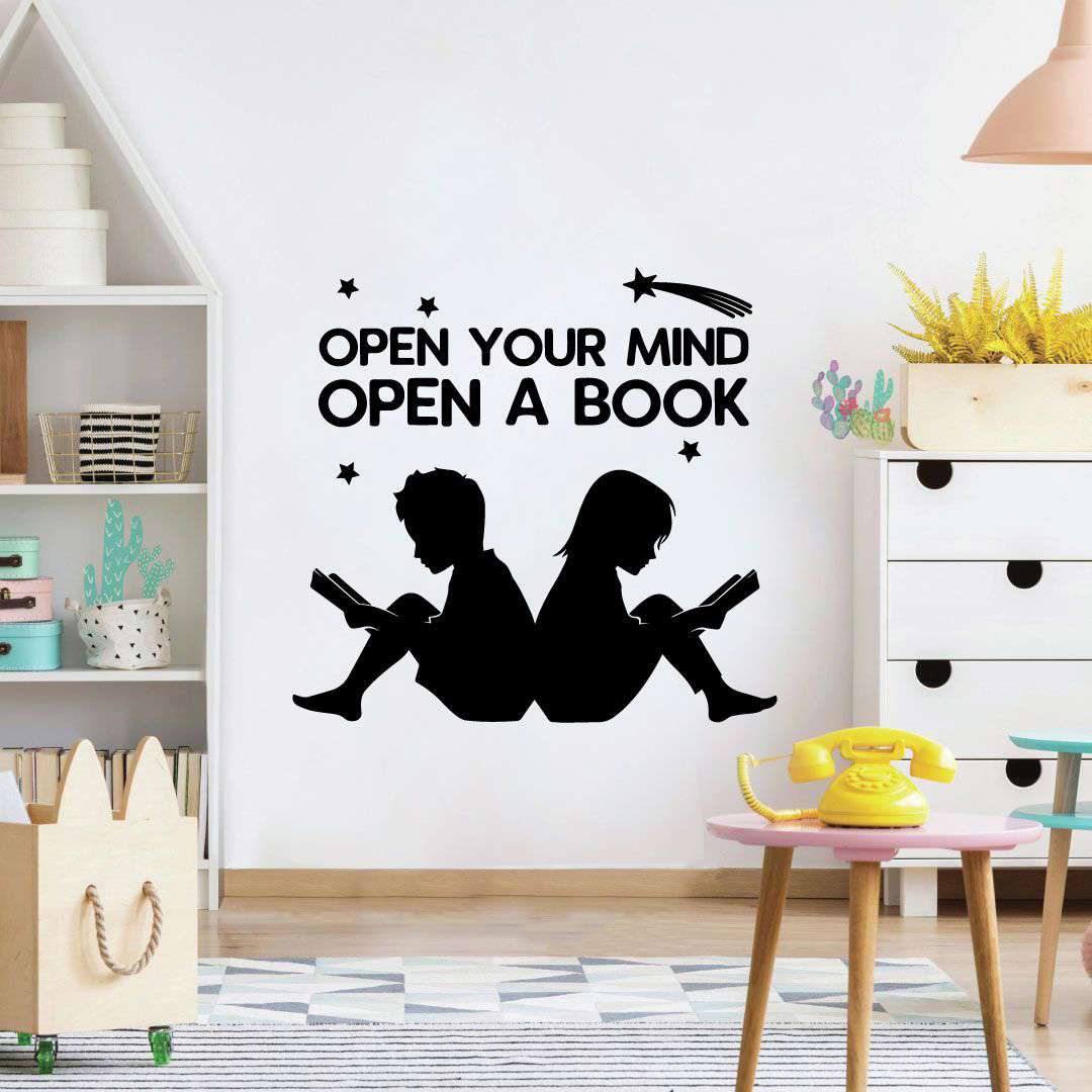 Inspirational Quote Vinyl Wall Sticker Decal - Open A Book