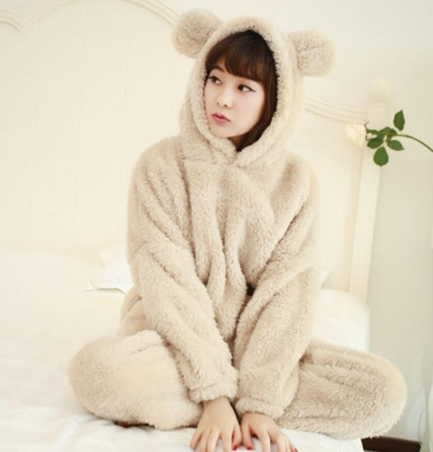 Winter Thick Warm Flannel Pajamas Sets for Women