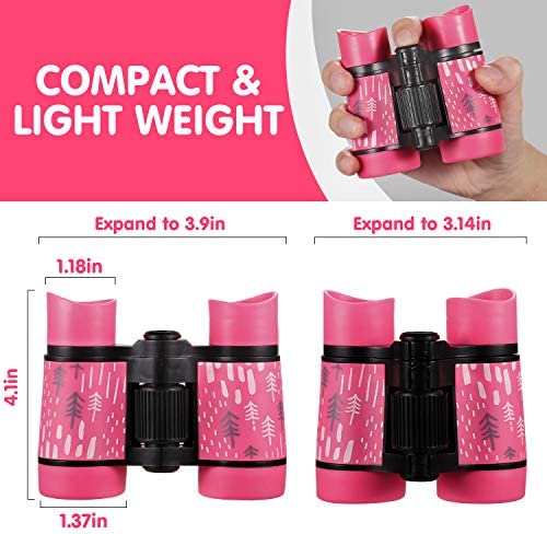 Shock Proof Toy Binoculars for Kids - Pink, Ideal for Bird Watching & Outdoor Adventures