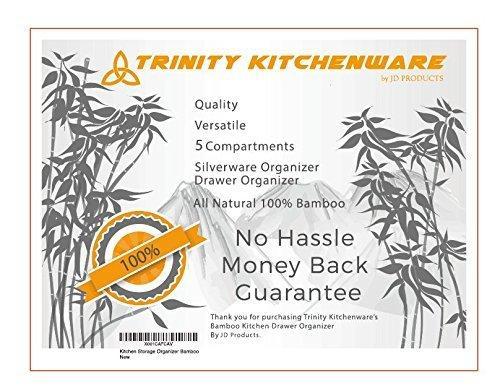 Bamboo Silverware and Utensil Drawer Organizer | Wooden Tray for Kitchen & Bathroom