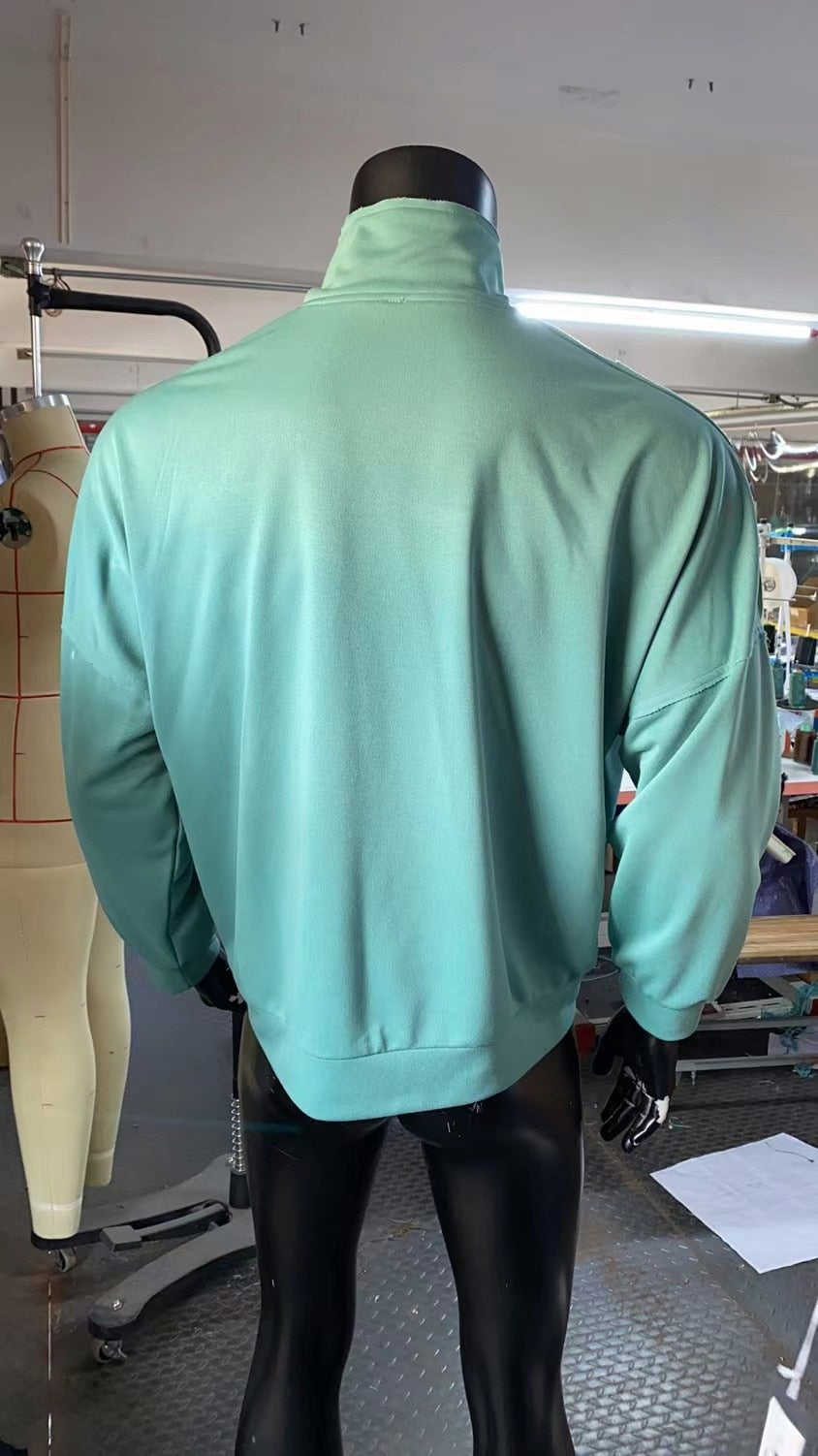 Jinquedai Vintage Punk Retro Fashion Half Zipper High Neck Sweater for Men