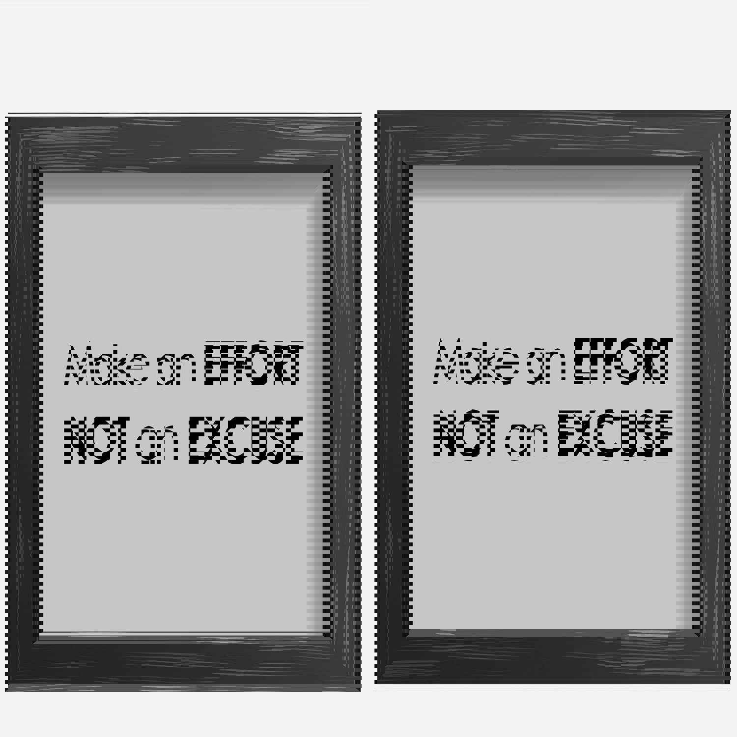 Make An Effort, Not An Excuse Motivational Wall Art - 10 x 8 Modern Typographic Poster Print