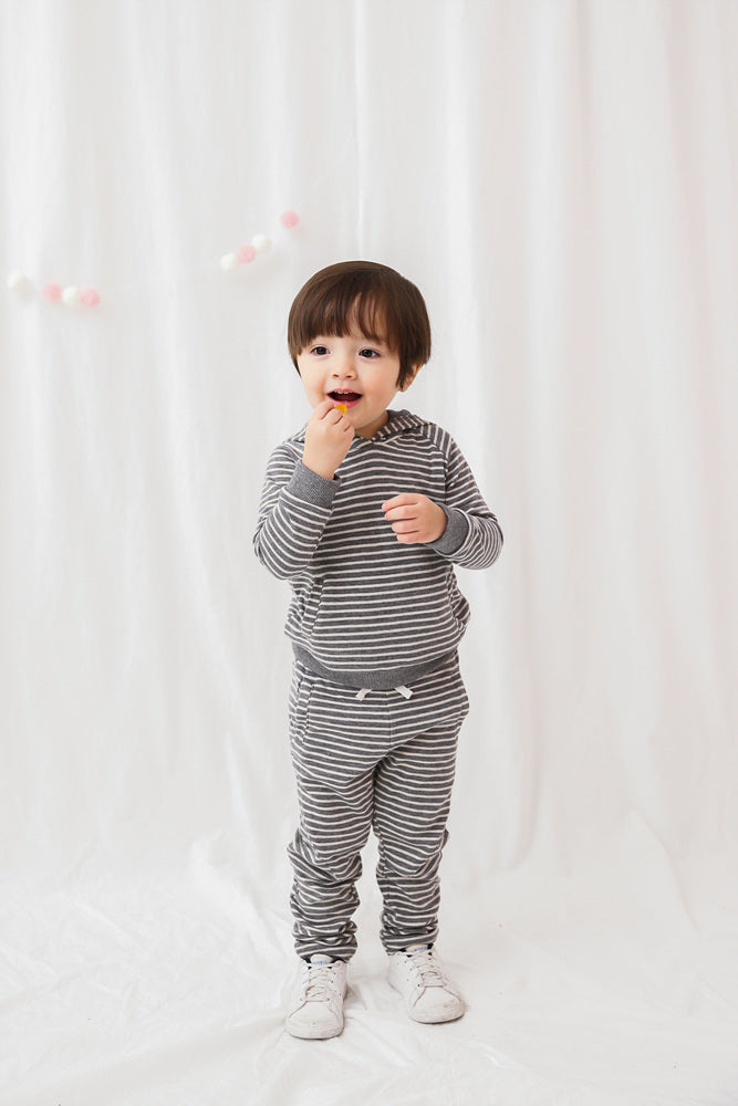 Grey Bengdi Hoodie & Pants Set for Kids