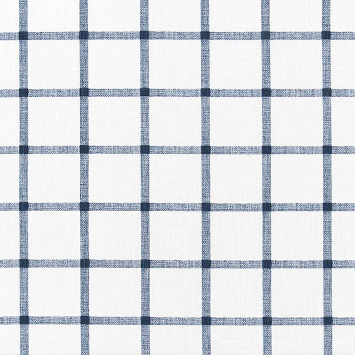 Empress Swag Valance in Aaron Italian Denim Blue Windowpane Plaid