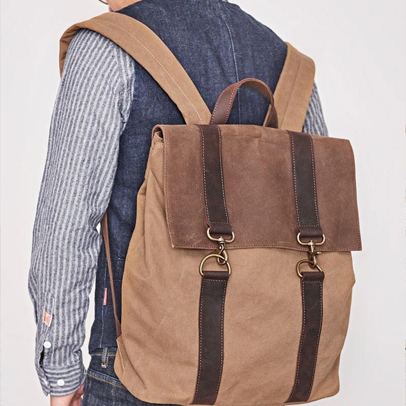 Canvas Mens Cool Backpack - Durable Travel & School Bag for Men