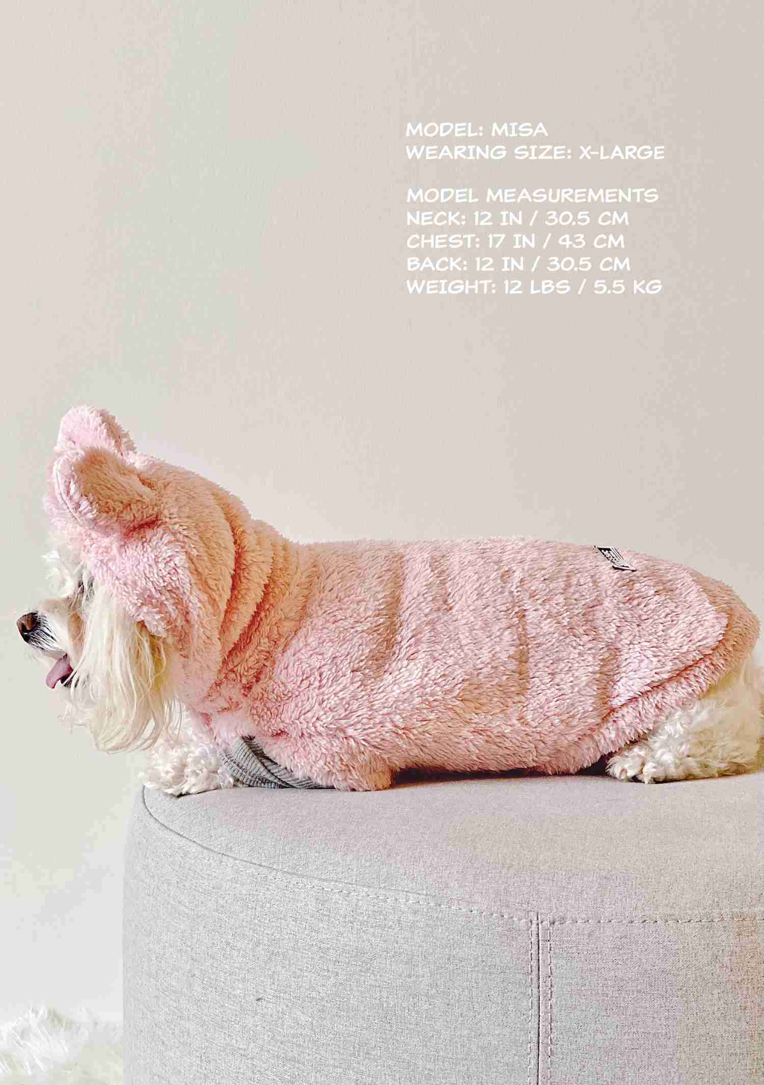 Warm Fleece Bear Hoodie (Pink)