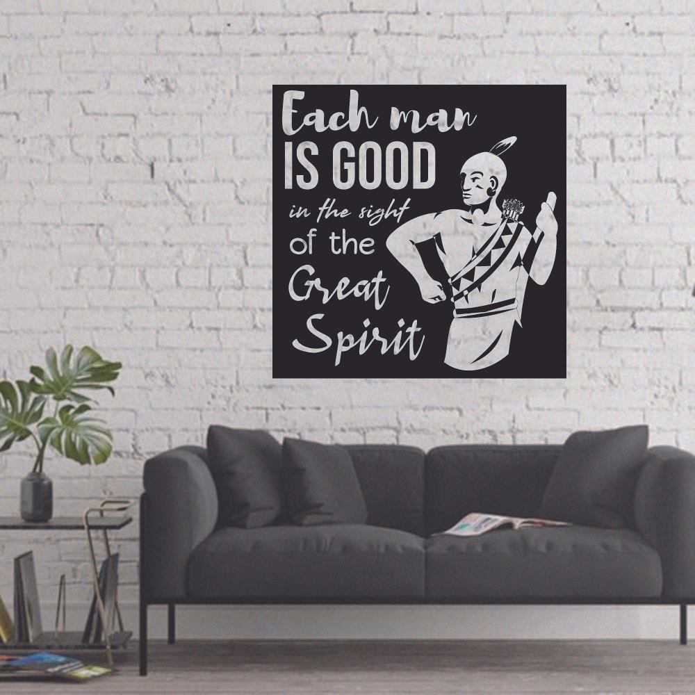 Indian Native American Wall Decal Sticker - Great Spirit Quote Art