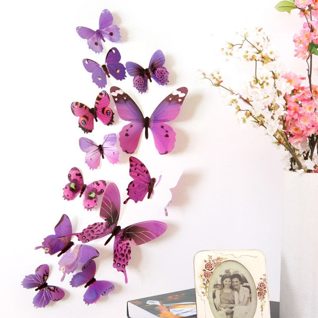 Creative Butterfly Refrigerator Sticker - DIY Wall Decoration for Home and Kitchen