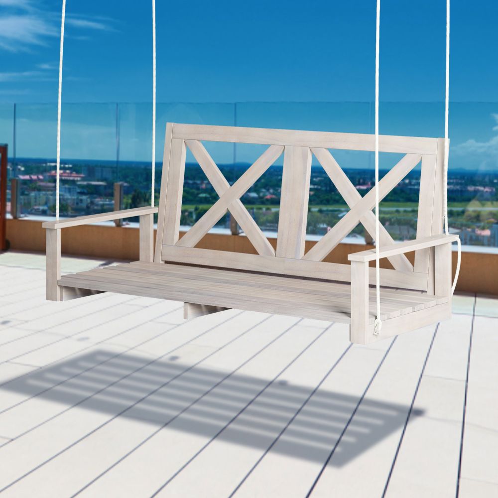 Mjkone 2/3 Seater Outdoor Porch Wood Swing Chair