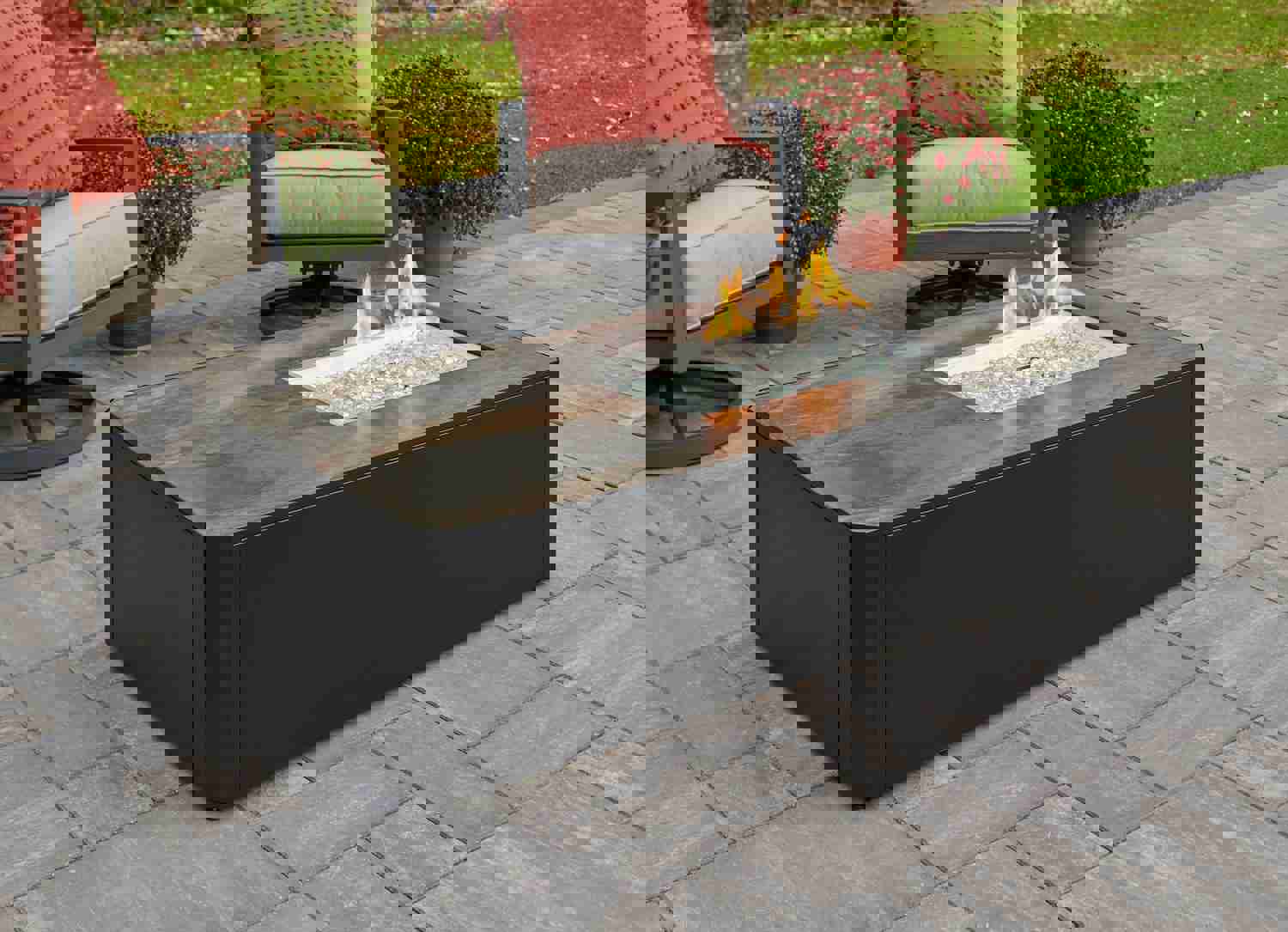 The Outdoor GreatRoom Company Kinney Rectangular Gas Fire Pit Table