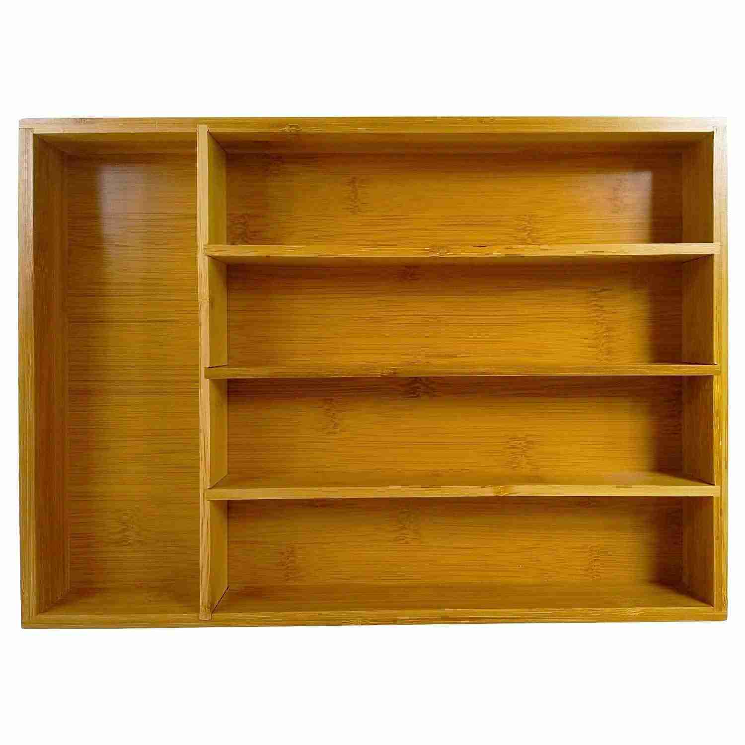 Bamboo Silverware and Utensil Drawer Organizer | Wooden Tray for Kitchen & Bathroom
