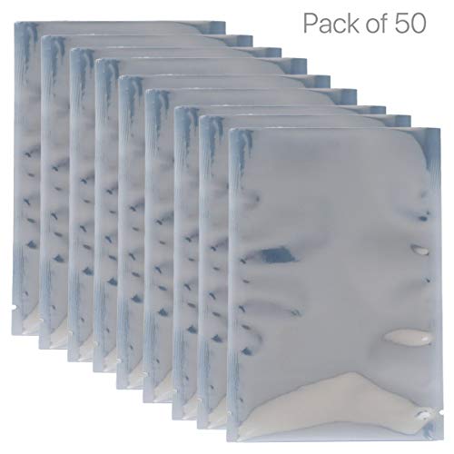 50 Pack Heat Seal Anti Static Mylar Bags for Electronic Components (10cm x 15cm)
