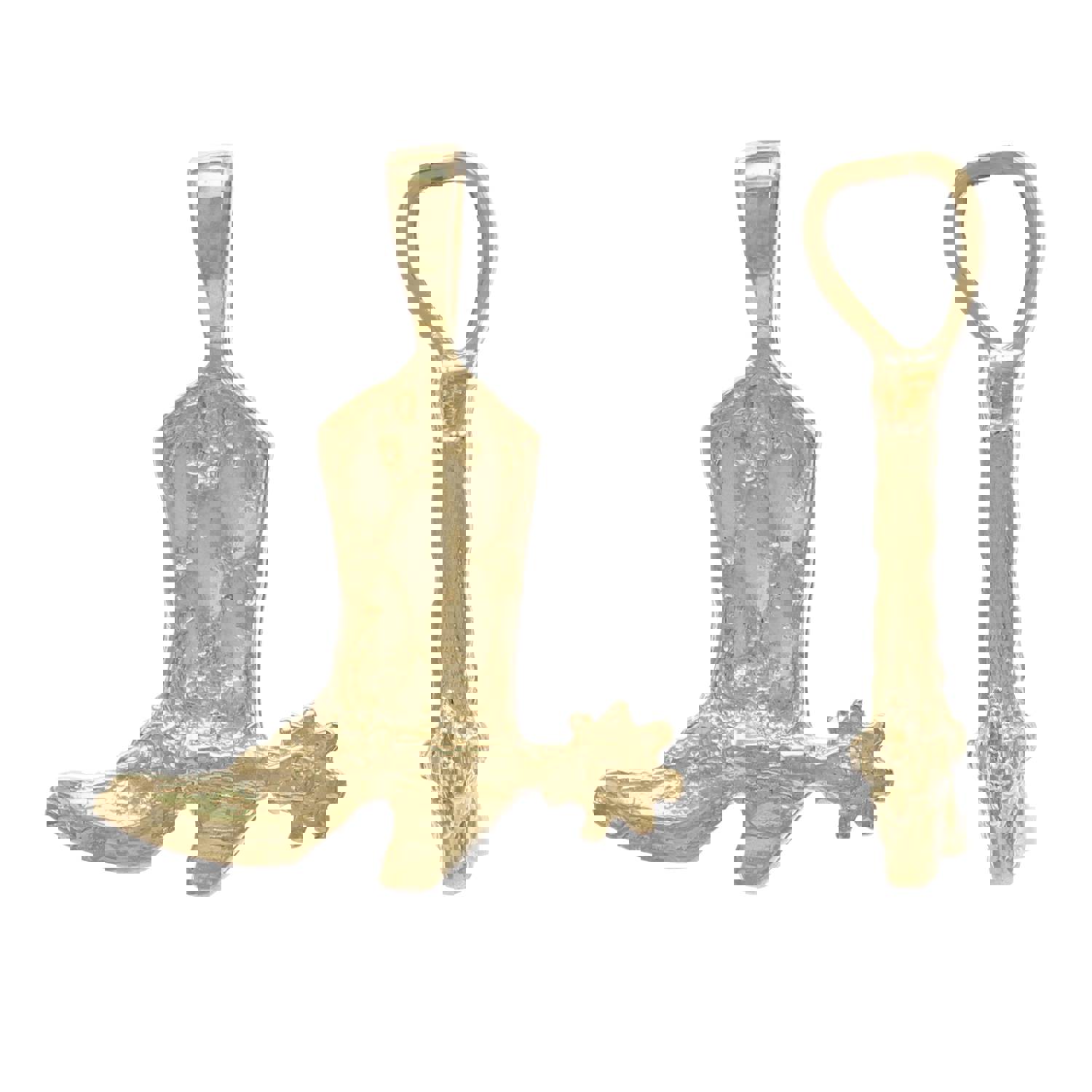 14k Yellow White or Rose Gold Western Cowgirl Boots Cowboy Boots Charm Pendant