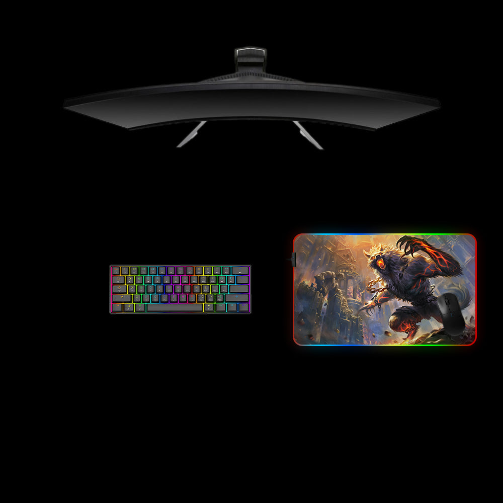 Fenrir Design M-XXL Size RGB Gaming Mouse Pad with LED Strip