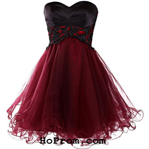 Short Wine Red Prom Dress - Customizable Cocktail Dress