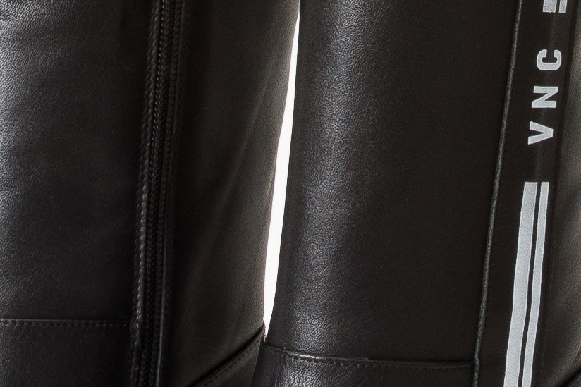 Loretto Black Leather Block Heel Mid Calf Women Boot