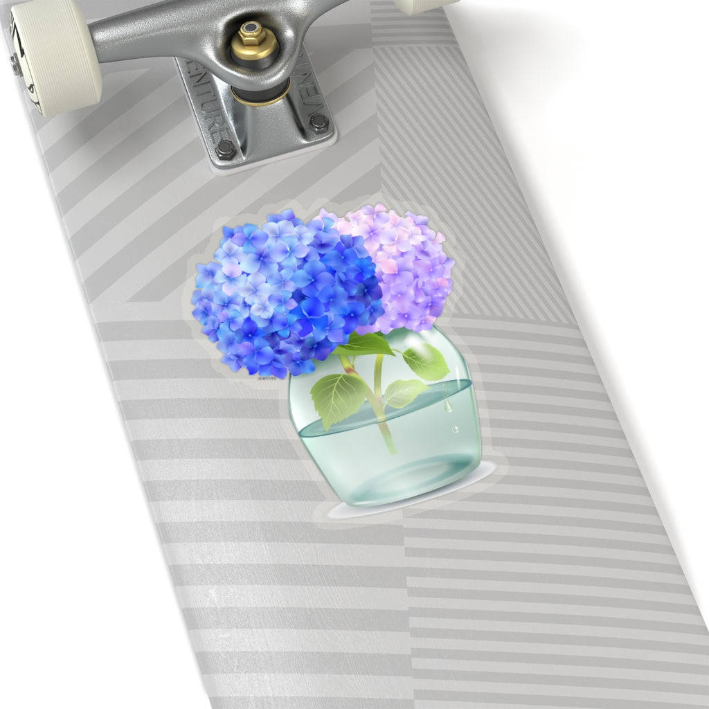 Hydrangea in Jar Sticker - Trendy Flower Decal for Laptop, Water Bottle, Tumbler, and Wall