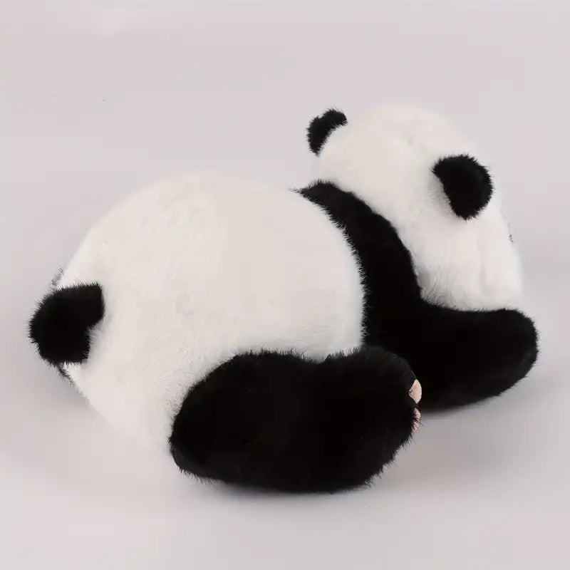 Furry Lying Panda Plush Doll - Soft & Cute Stuffed Animal Toy for Kids