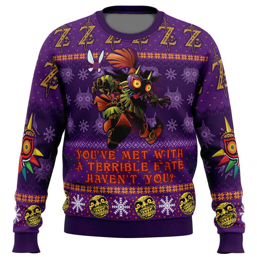 The Legend Of Zelda Sweatshirt - You Met With A Terrible Fate Skull Kid Sweatshirt (Purple, Unisex)