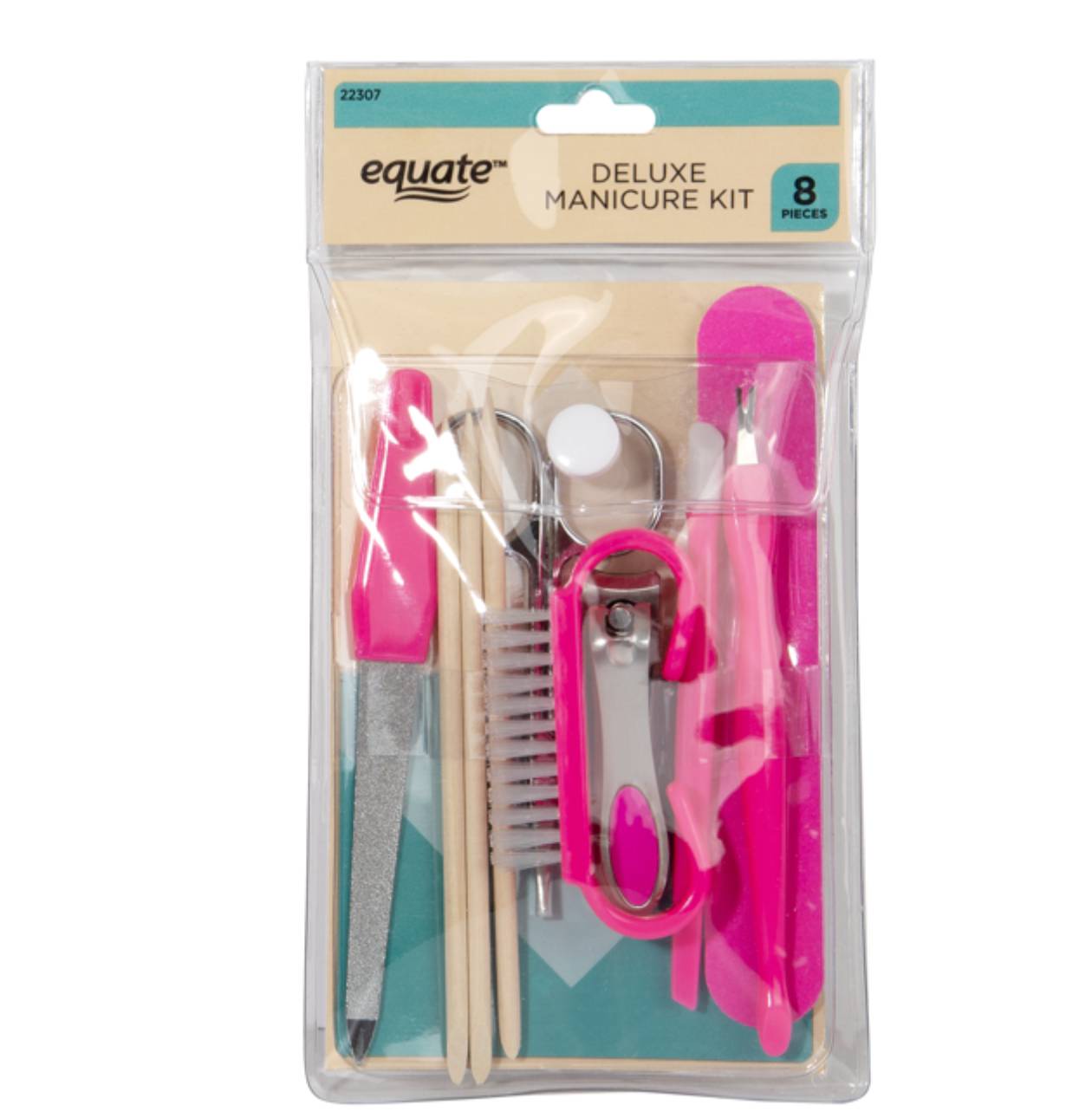 Equate Beauty Deluxe Nail Manicure Tool Kit - 8 Pieces for Professional Nail Care