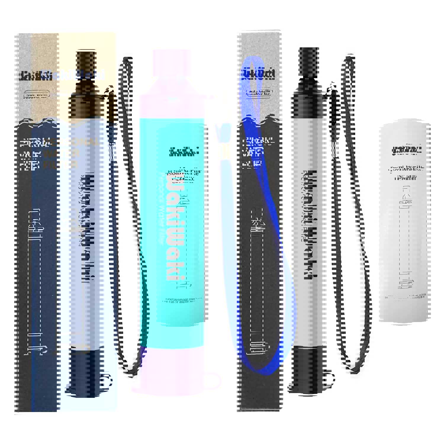 WakiWaki Personal Water Filter Straw, Portable Water Purifier for Outdoor Survival