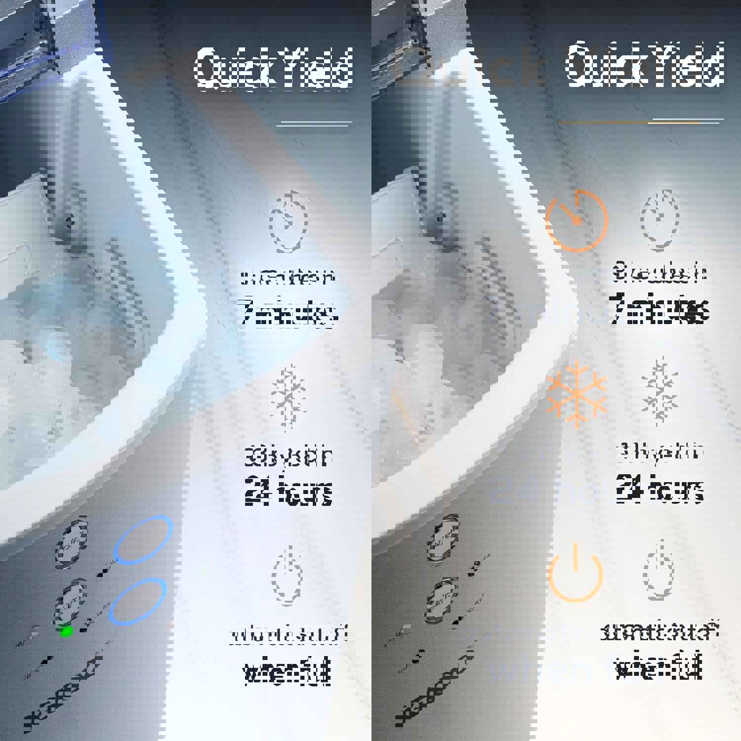 IGLICEB33SL Premium Countertop Ice Maker Machine, Portable, 33 Lbs./24 Hrs., Silver