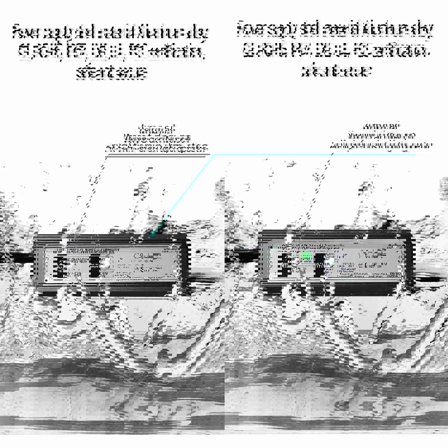 ARIAL Rainfall Waterfall Wall Mounted Thermostatic LED Music Shower System