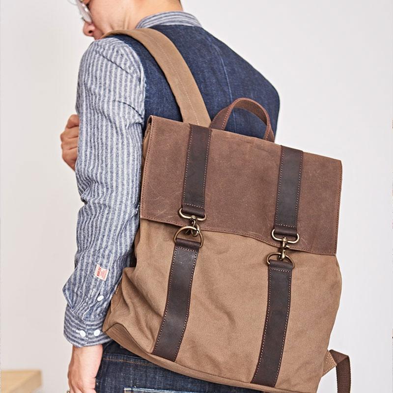 Canvas Mens Cool Backpack - Durable Travel & School Bag for Men