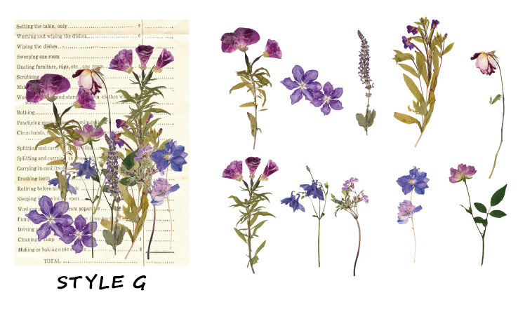 Dried Flowers Clear Stickers Pack