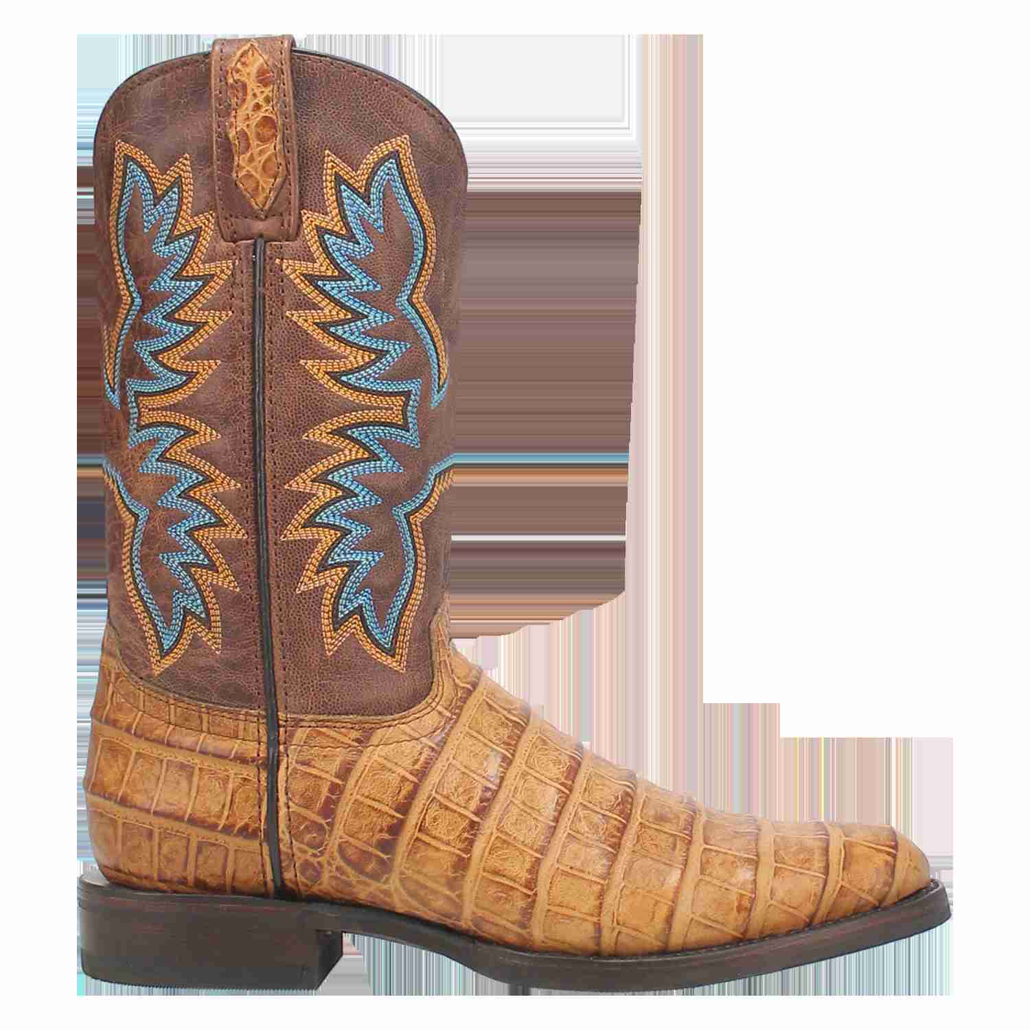 Dingo Tan Gator Print Trail Boss Round Toe Western Boots for Men
