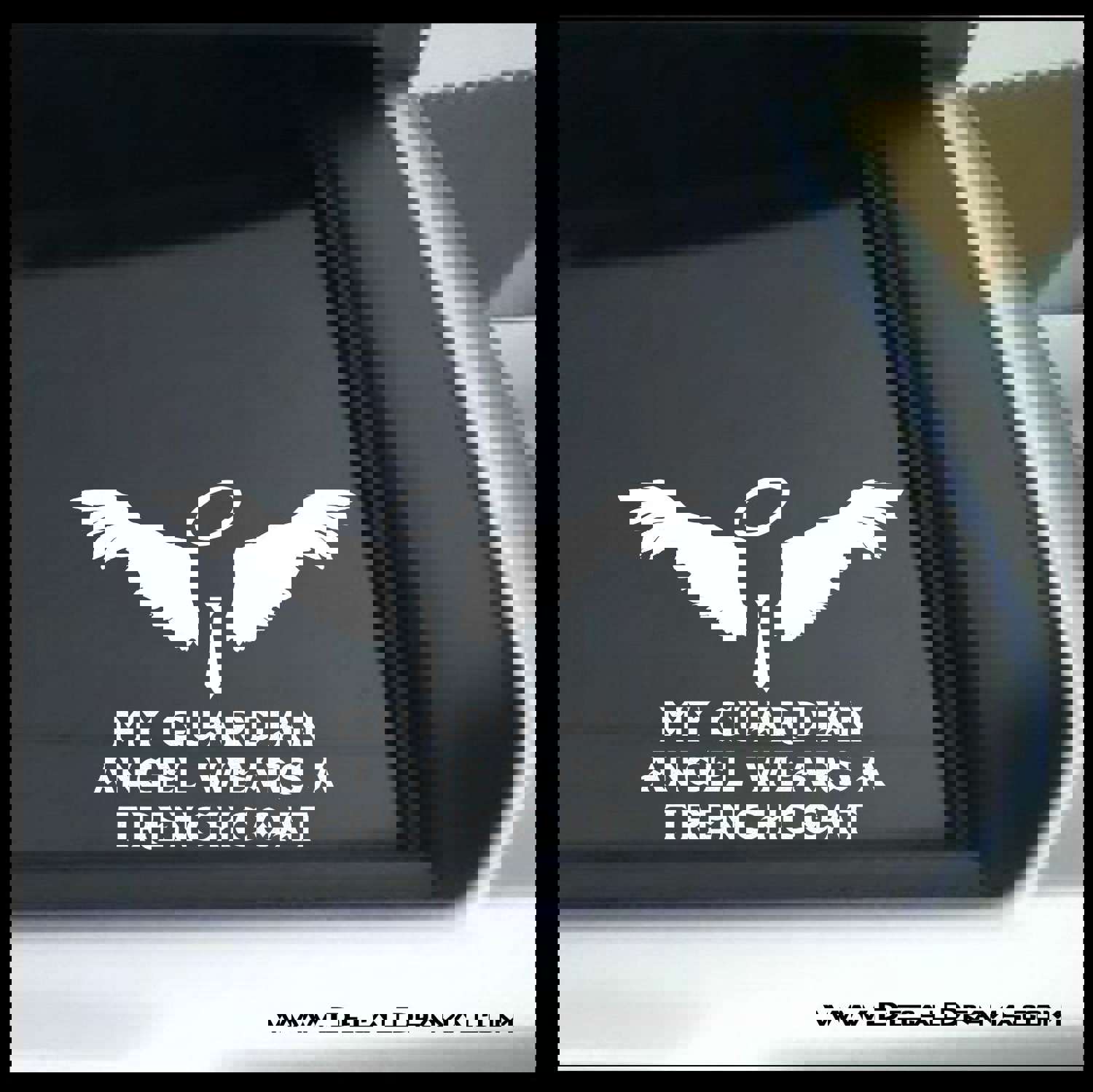 Supernatural-Inspired Vinyl Car Decal - My Guardian Angel Wears a Trenchcoat