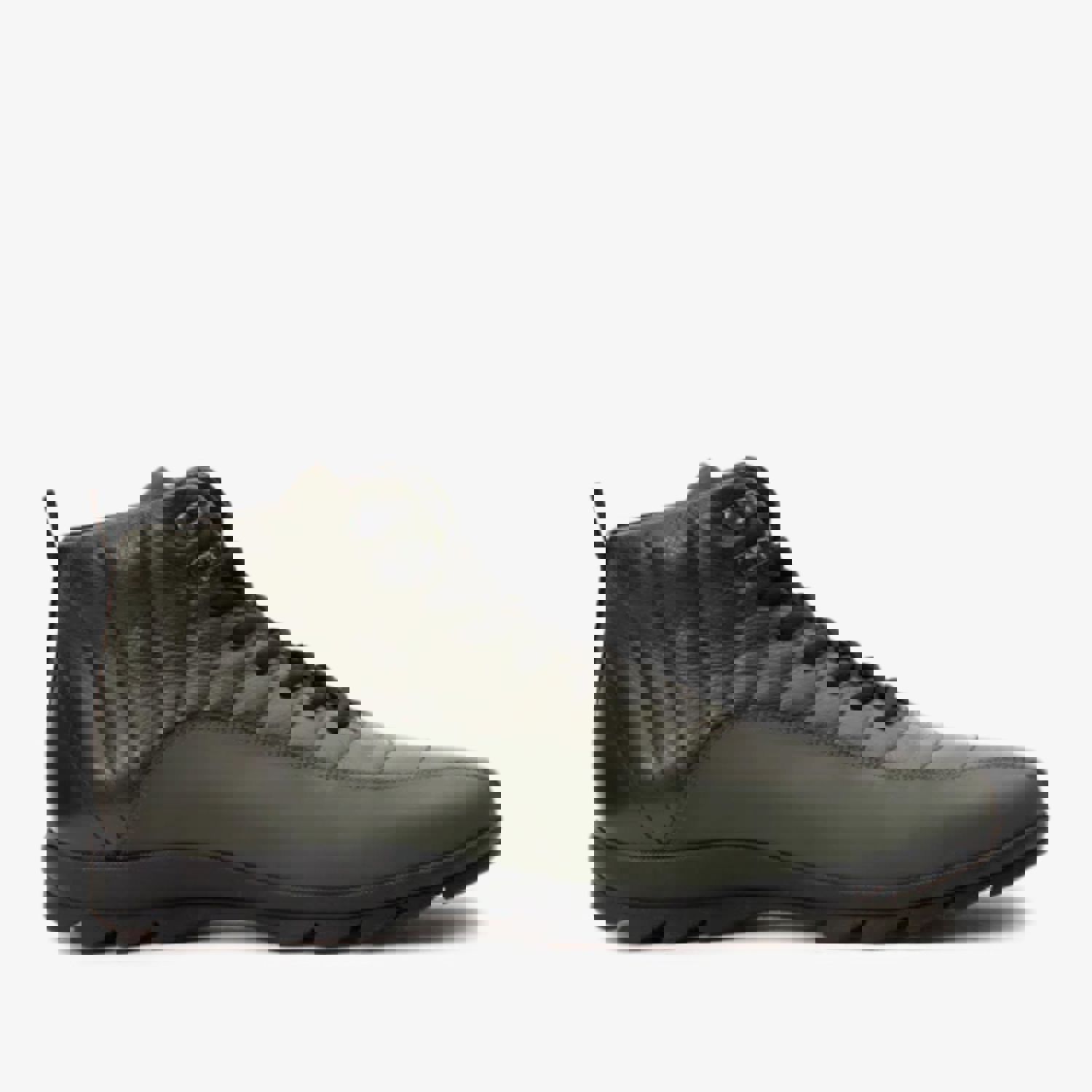 Merter Olive Green Leather Casual Lace-Up Men Boot