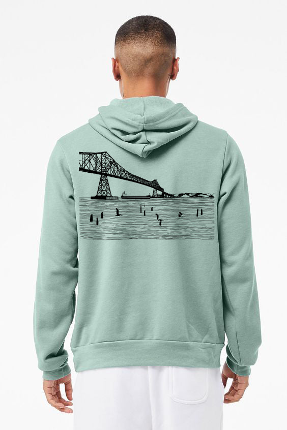 Gateway to the Sea Pullover Hoodie Dusty Blue