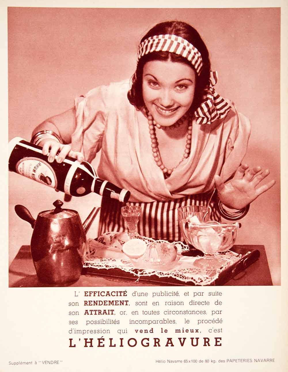 1935 Rotogravure Ad Gravure Navarre Helios-Archereau Printing Clothing VENA