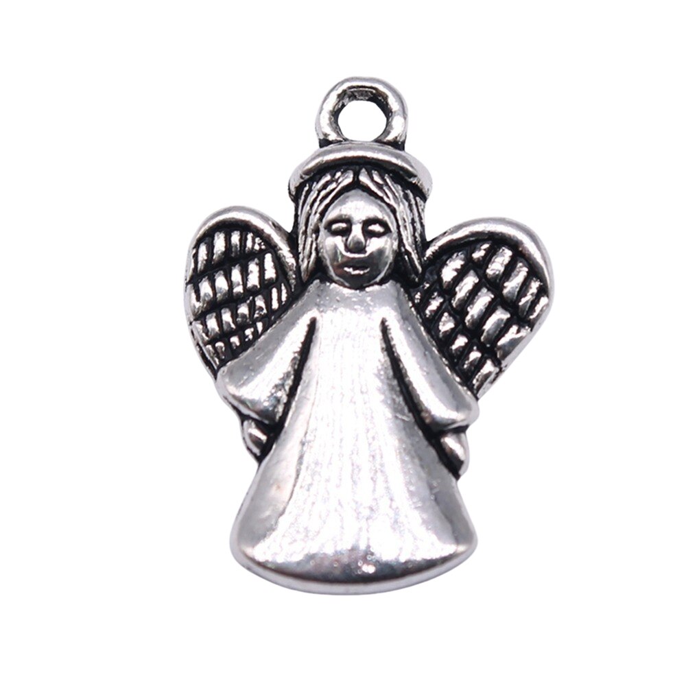 WYSIWYG 20pcs Antique Silver Angel Charms for DIY Jewelry Making