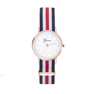 Unisex Fashion Quartz Watch with Nylon Canvas Strap - Korean Style Trendy Design