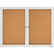 Quartet Enclosed Cork Bulletin Board for Indoor Use