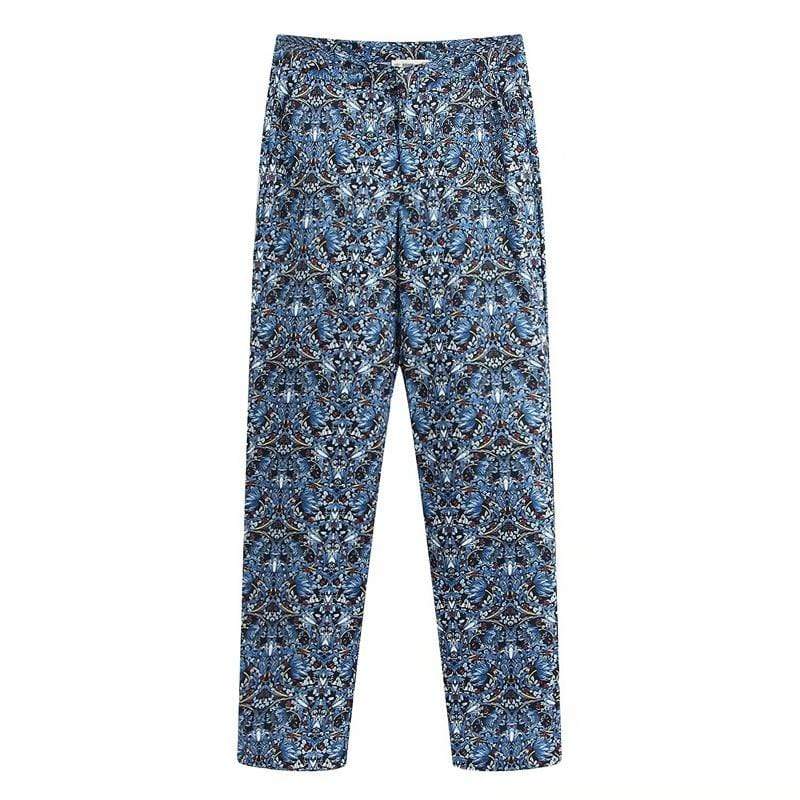 FASHION TROUSERS PANTS - Casual Straight Fit with Print Pattern