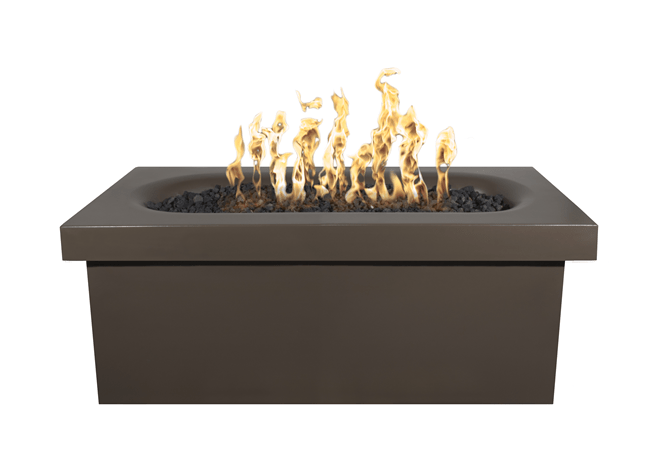 The Outdoor Plus Ramona Rectangular Concrete Fire Table with Free Cover