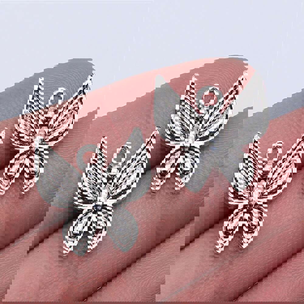 10pcs Antique Silver Butterfly Pendant Charms for Jewelry Making