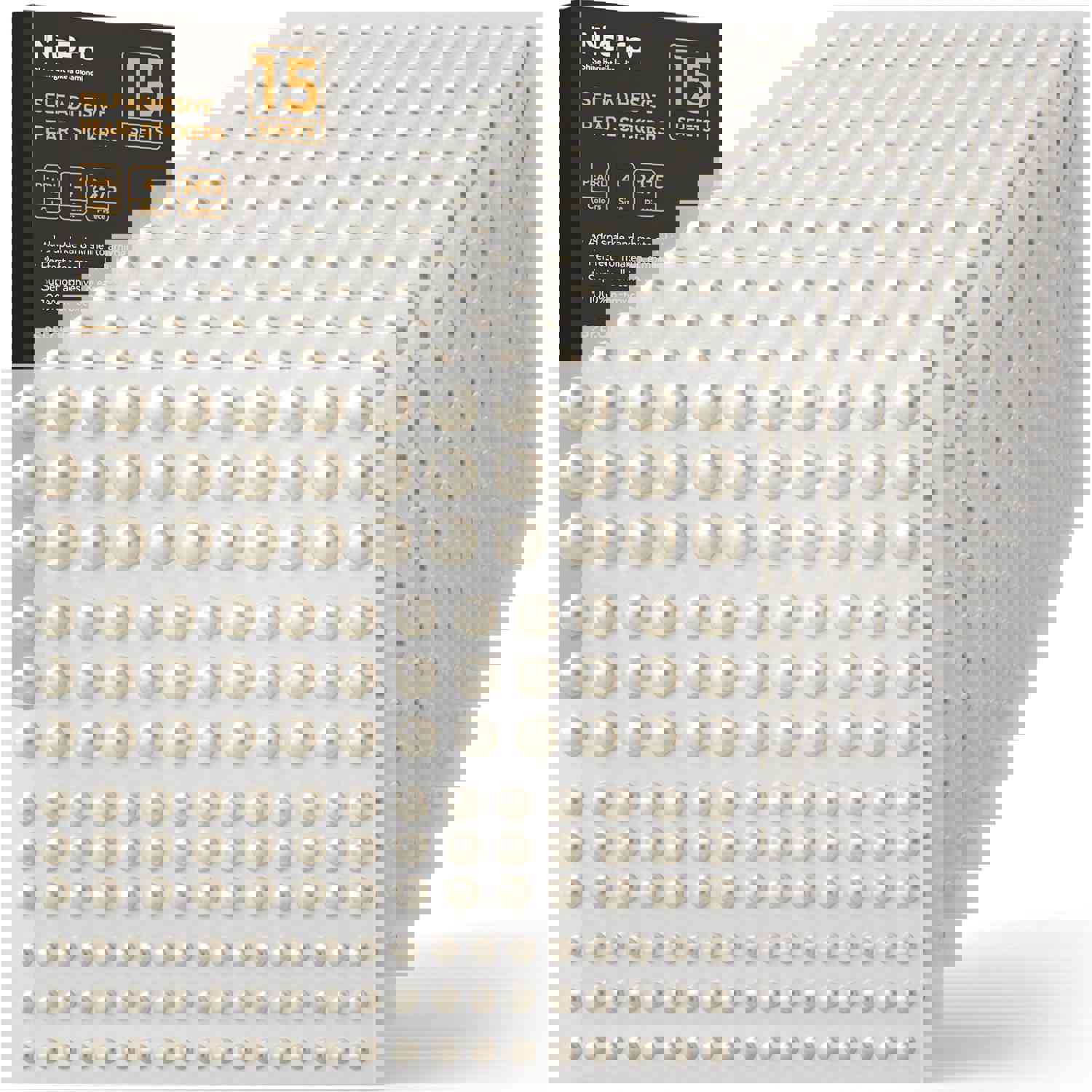 2475 PCS Pearl Stickers Self Adhesive, Nicpro 4 Size Stick On Makeup Pearl Gem White Jewel Decor for Face, Body, Nail, Hair, Phone Art Craft Scrapbooking Embellishments