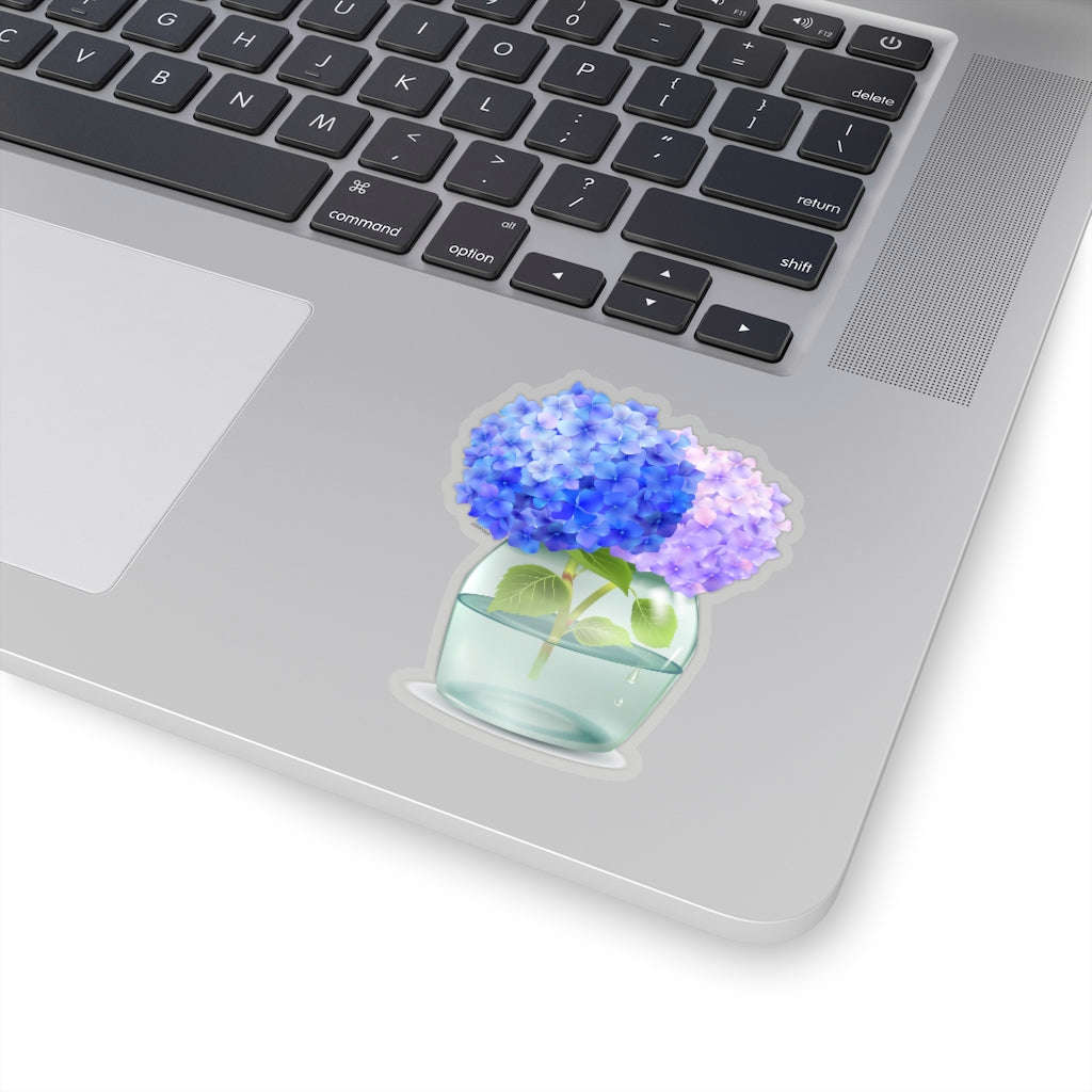 Hydrangea in Jar Sticker - Trendy Flower Decal for Laptop, Water Bottle, Tumbler, and Wall