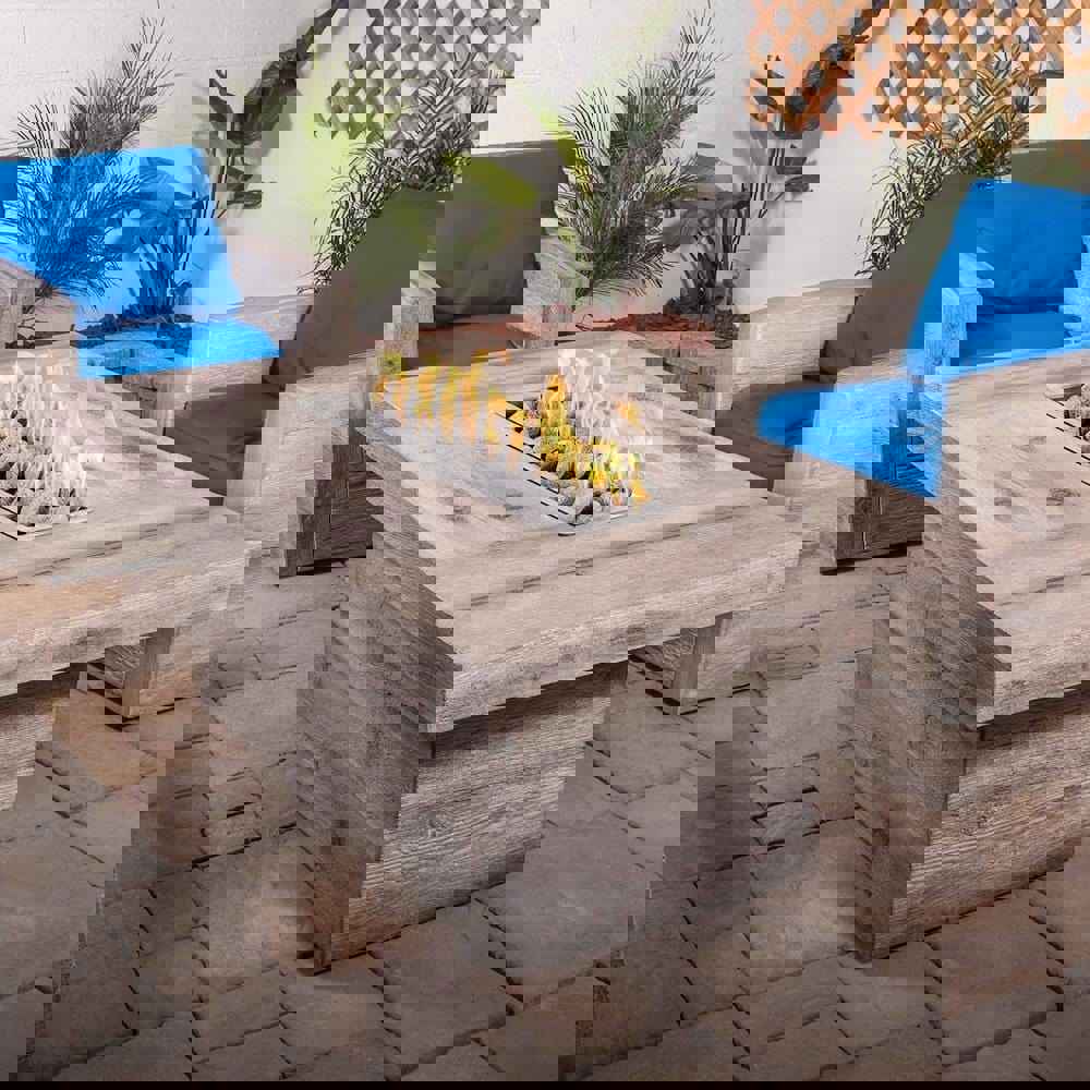 Top Fires Grove 60-Inch Rectangular Wood Grain GFRC Gas Fire Pit Table